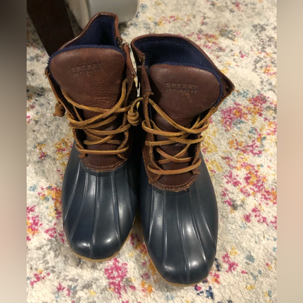 Sperry duckboots navy size 8